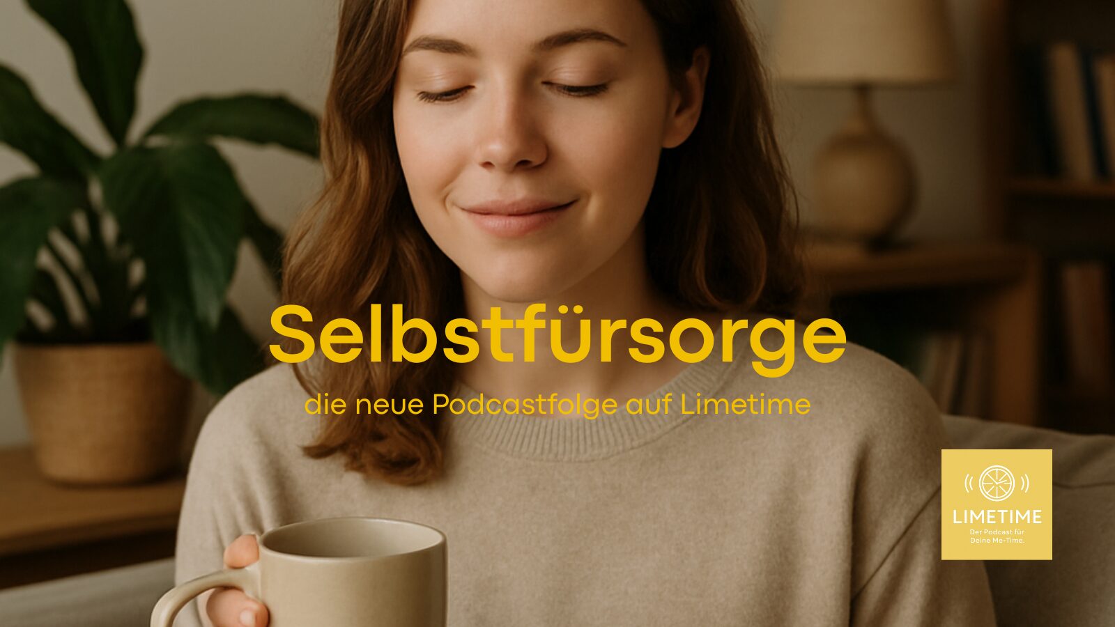 Eine Frau trinkt entspannt eine Tasse Kaffee. Selbstfürsorge ist Deine Me-Time